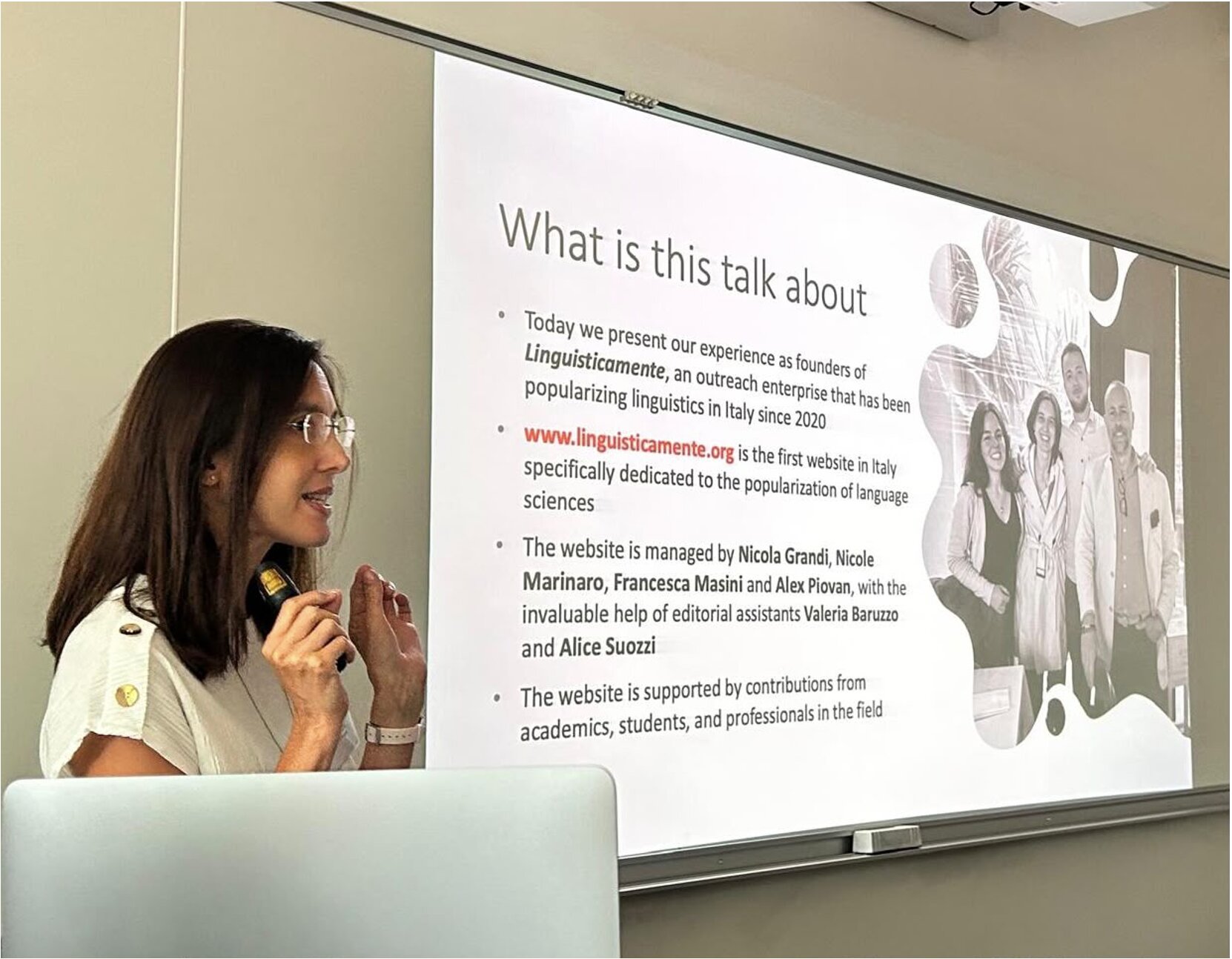 Francesca Masini presenting collaborative work
